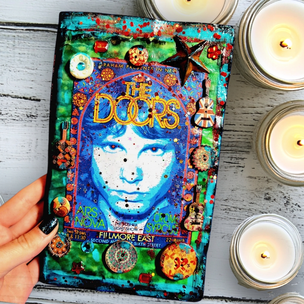 The Doors  Music Inspired Junk Journal Handmade Vintage Retro Creative Notebook
